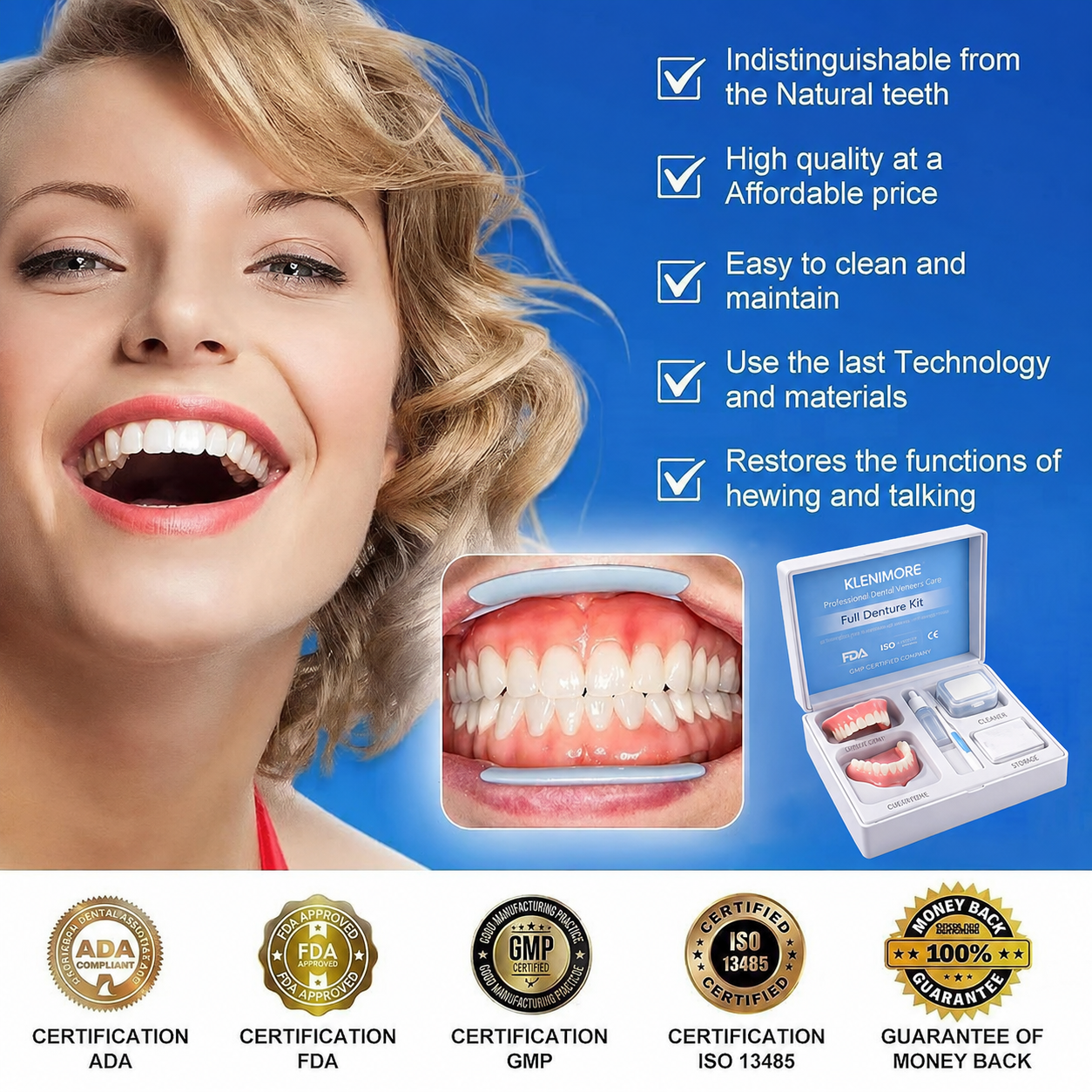 ⏰ Custom-Fit Dentures  ENDS TODAY   50% OFF | Smile with Confidence|Buy 2, Get 1 Free
