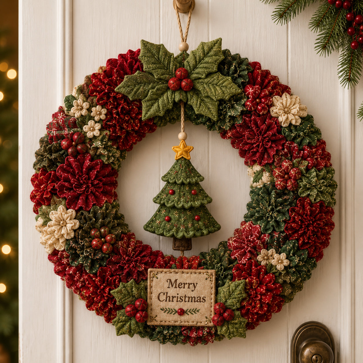 🔥50% Off Last Day🔥🎄 3D Fabric Poke Wreath DIY Kit