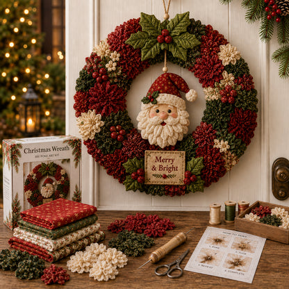 🔥50% Off Last Day🔥🎄 3D Fabric Poke Wreath DIY Kit