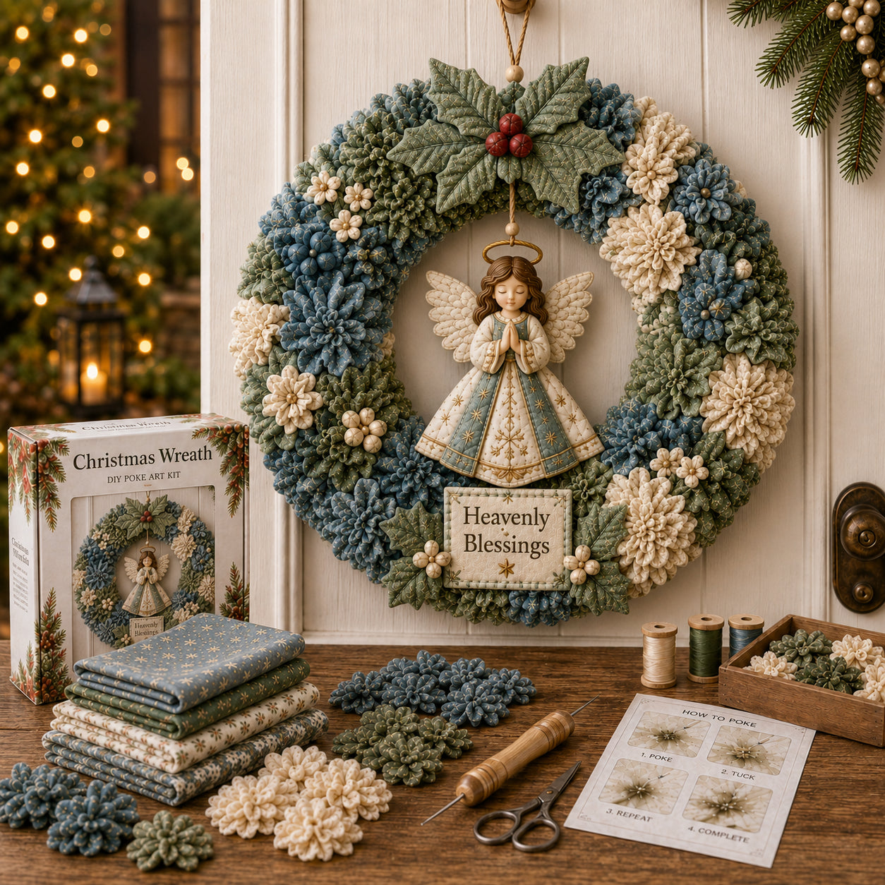 🔥50% Off Last Day🔥🎄 3D Fabric Poke Wreath DIY Kit