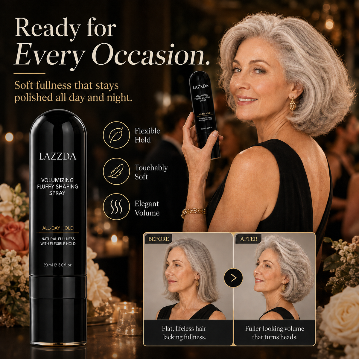 Fluffy Hair Volumizing Spray – Long-Lasting Lift with Peach Scent