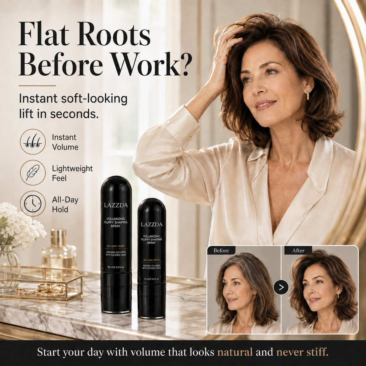 Fluffy Hair Volumizing Spray – Long-Lasting Lift with Peach Scent