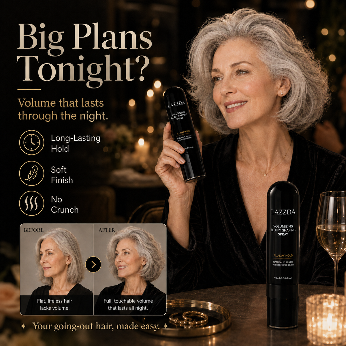 Fluffy Hair Volumizing Spray – Long-Lasting Lift with Peach Scent